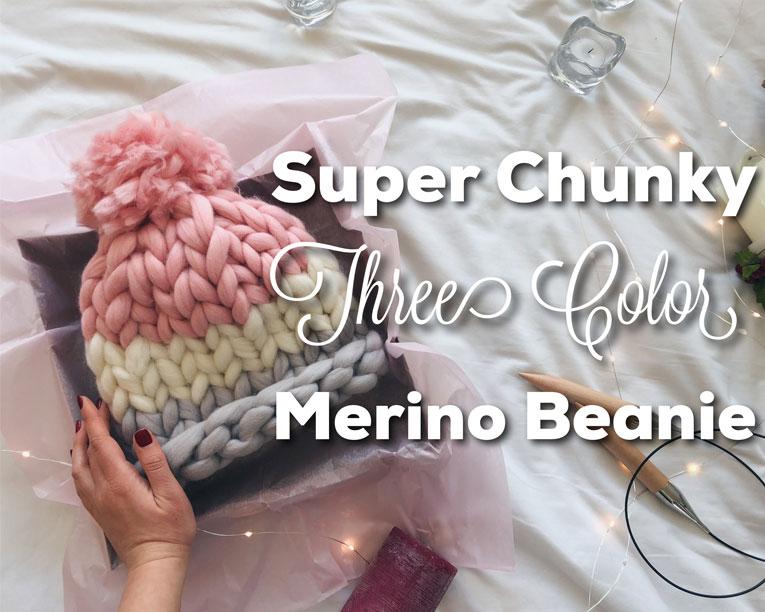 Pattern - Super Chunky Three-Color Merino Beanie PATTERN